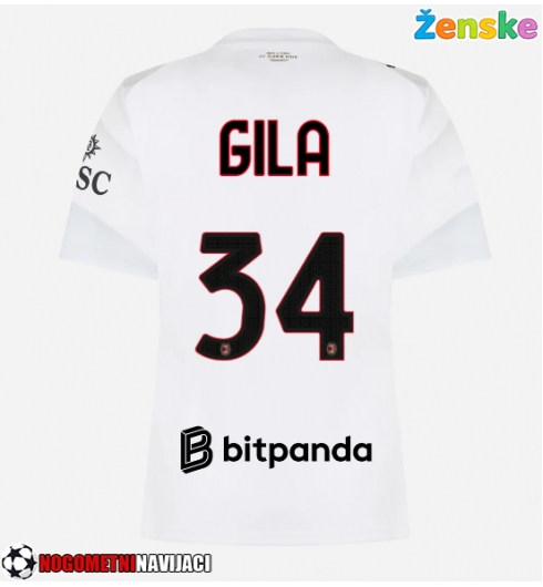 Ženske Nogometnih dresov AC Milan Mario Gila #34 Gostujoči 2026-27 Kratki rokavi Ženske Nogometnih dresov AC Milan Mario Gila #34 Gostujoči 2026-27 Kratki rokavi
